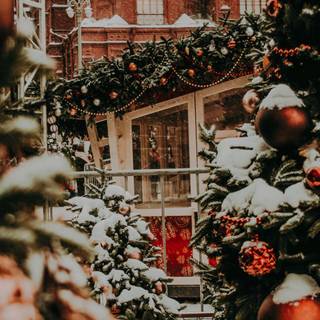 Winter city lights wallpaper