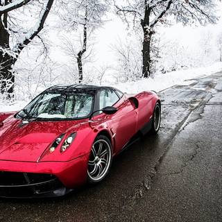 Winter sports car wallpaper