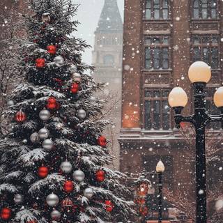 New York Christmas phone wallpaper