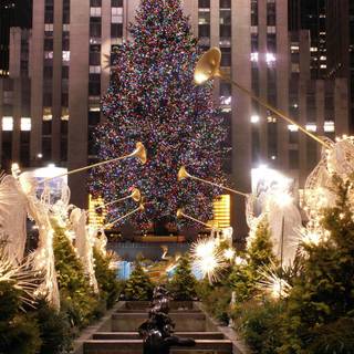 New York Christmas phone wallpaper