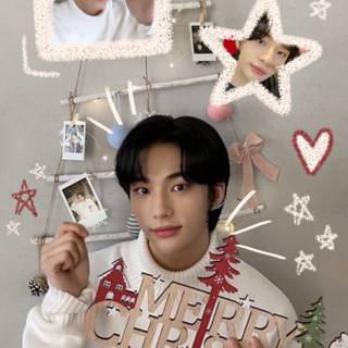 Hyunjin Christmas wallpaper