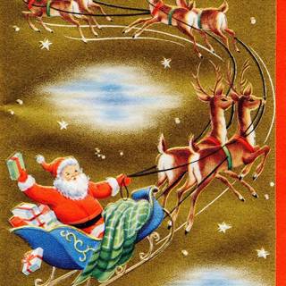 Vintage Christmas card wallpaper