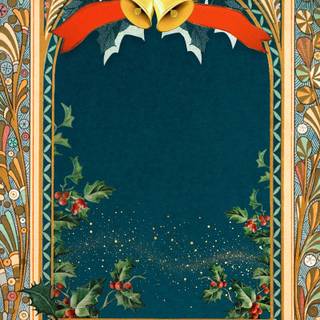 Vintage Christmas card wallpaper