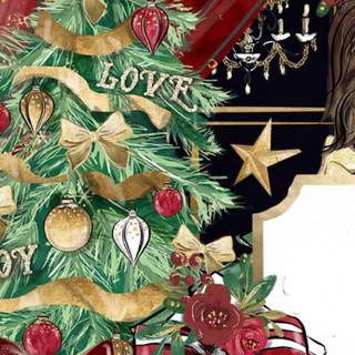 Vintage Christmas card wallpaper