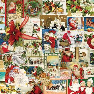 Vintage Christmas card wallpaper