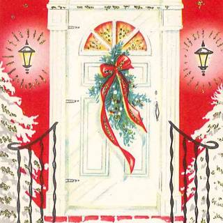 Vintage Christmas card wallpaper