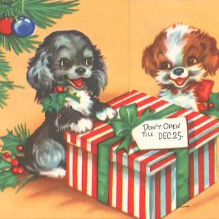 Vintage Christmas card wallpaper