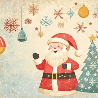 Vintage Christmas card wallpaper