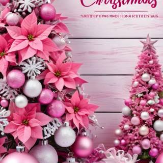 Red and pink Christmas wallpaper