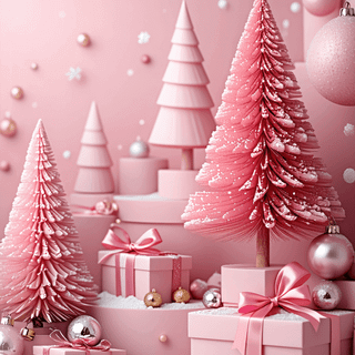 Red and pink Christmas wallpaper