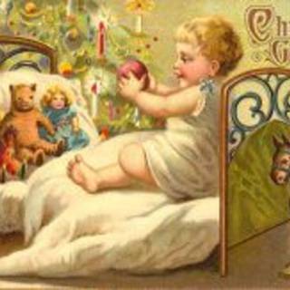 Vintage Christmas card wallpaper