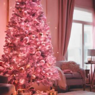 Red and pink Christmas wallpaper