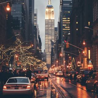 New York Christmas phone wallpaper