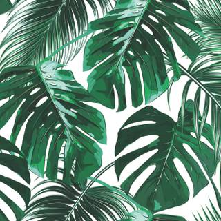 Green foliage wallpaper