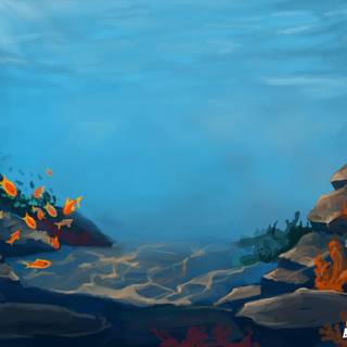 Ocean illustration wallpaper