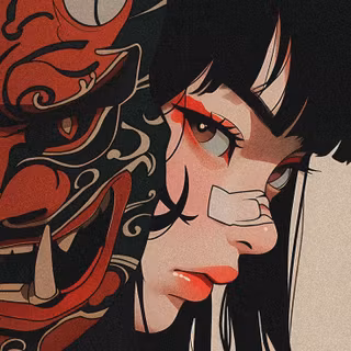 Oni mask girl wallpaper