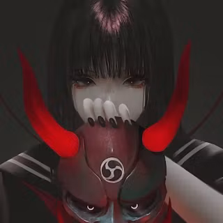 Oni mask girl wallpaper