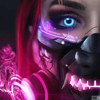 Oni mask girl wallpaper