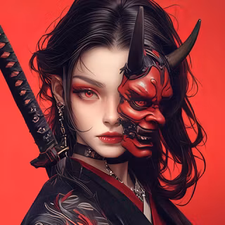Oni mask girl wallpaper