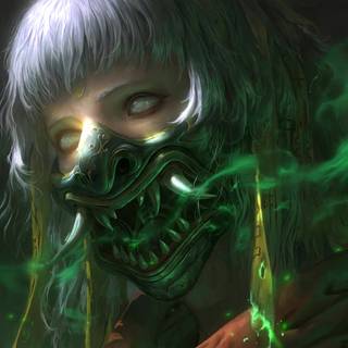 Oni mask girl wallpaper