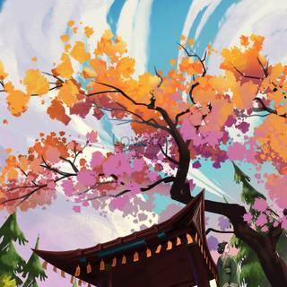 Anime autumn vertical wallpaper
