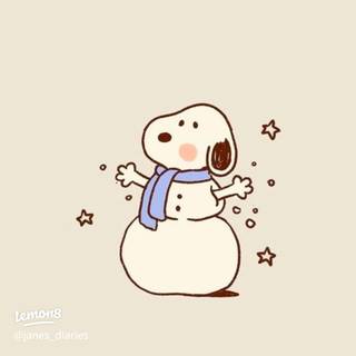 Cute winter Snoopy wallpaper