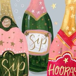 Preppy New Year's collage wallpaper