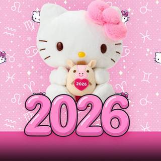 Happy New Year 2026 Hello Kitty wallpaper