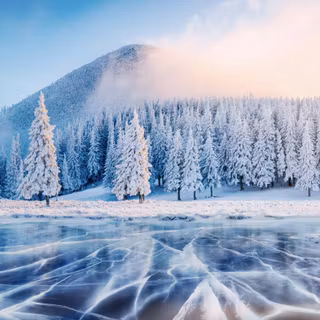 Christmas lake wallpaper