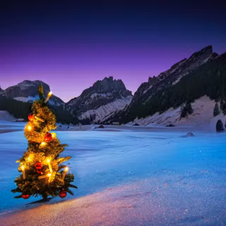 Christmas lake wallpaper