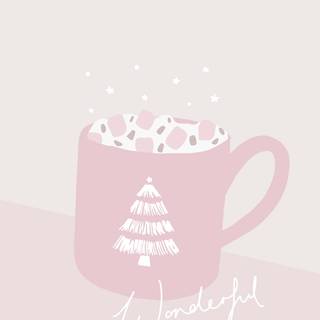 Soft pink Christmas wallpaper