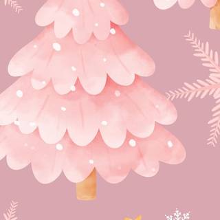 Soft pink Christmas wallpaper
