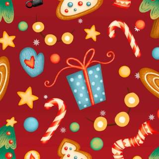 Red preppy Christmas wallpaper