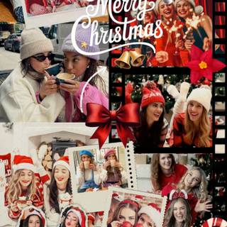 Red preppy Christmas wallpaper