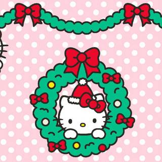 Pink Hello Kitty Christmas wallpaper