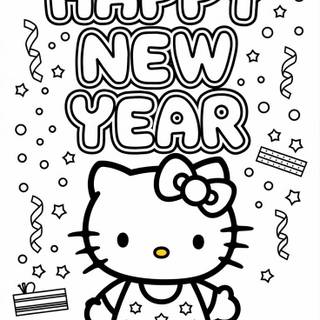 Happy New Year 2026 Hello Kitty wallpaper
