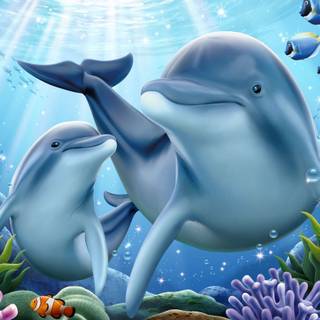 Blue dolphin wallpaper