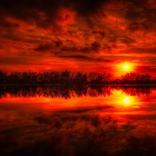 Lake of fire wallpaper