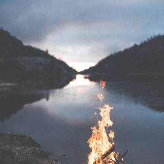 Lake of fire wallpaper
