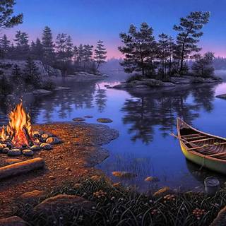 Lake of fire wallpaper