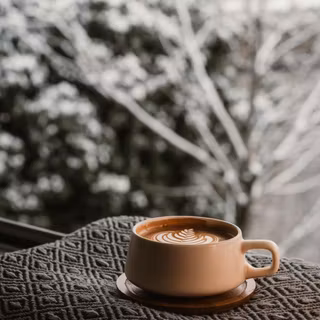 Aesthetic winter coffee wallpaper