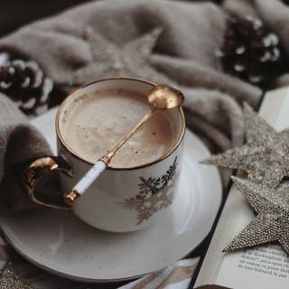 Aesthetic winter coffee wallpaper