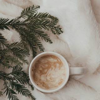 Aesthetic winter coffee wallpaper