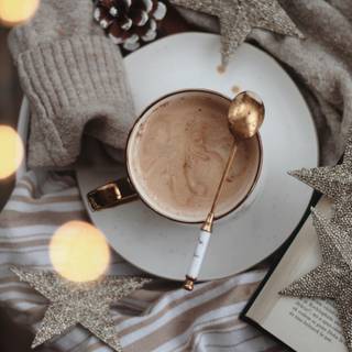 Aesthetic winter coffee wallpaper