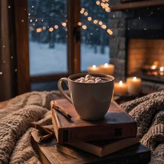 Aesthetic winter coffee wallpaper