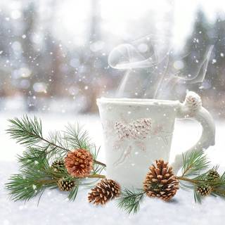 Aesthetic winter coffee wallpaper