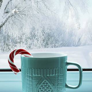 Aesthetic winter coffee wallpaper