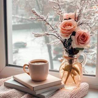 Aesthetic winter coffee wallpaper