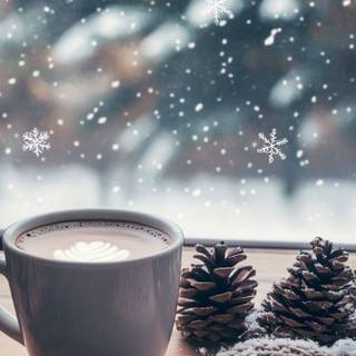 Aesthetic winter coffee wallpaper