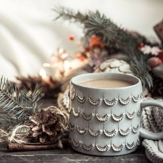 Aesthetic winter coffee wallpaper